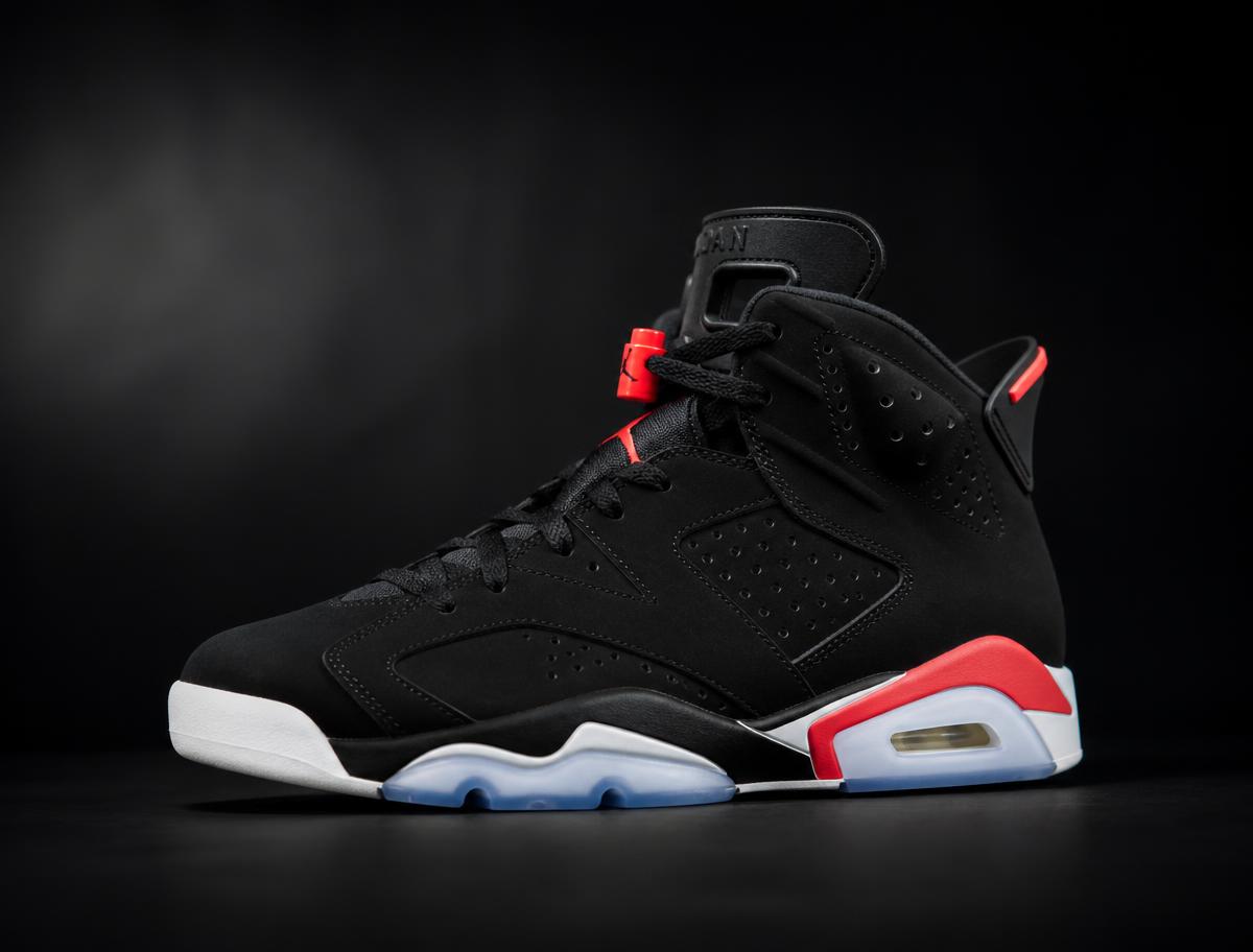 Freshly cleaned white midsole detail on an Air Jordan 6